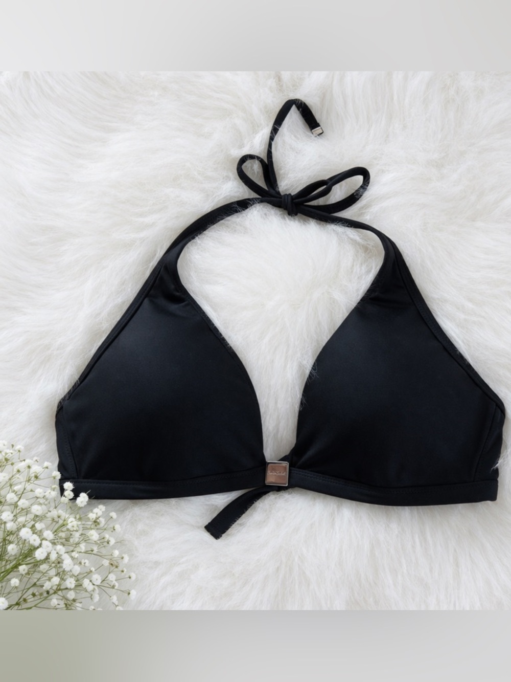 Calvin Klein Black Halter Bikini Swim Top Size 38D